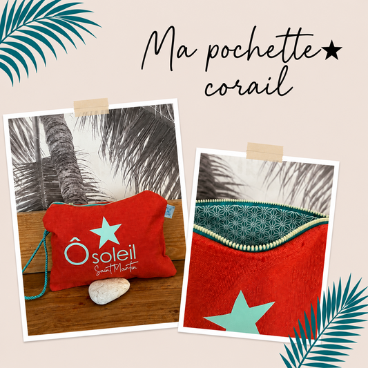 Pochette Lin "Corail"