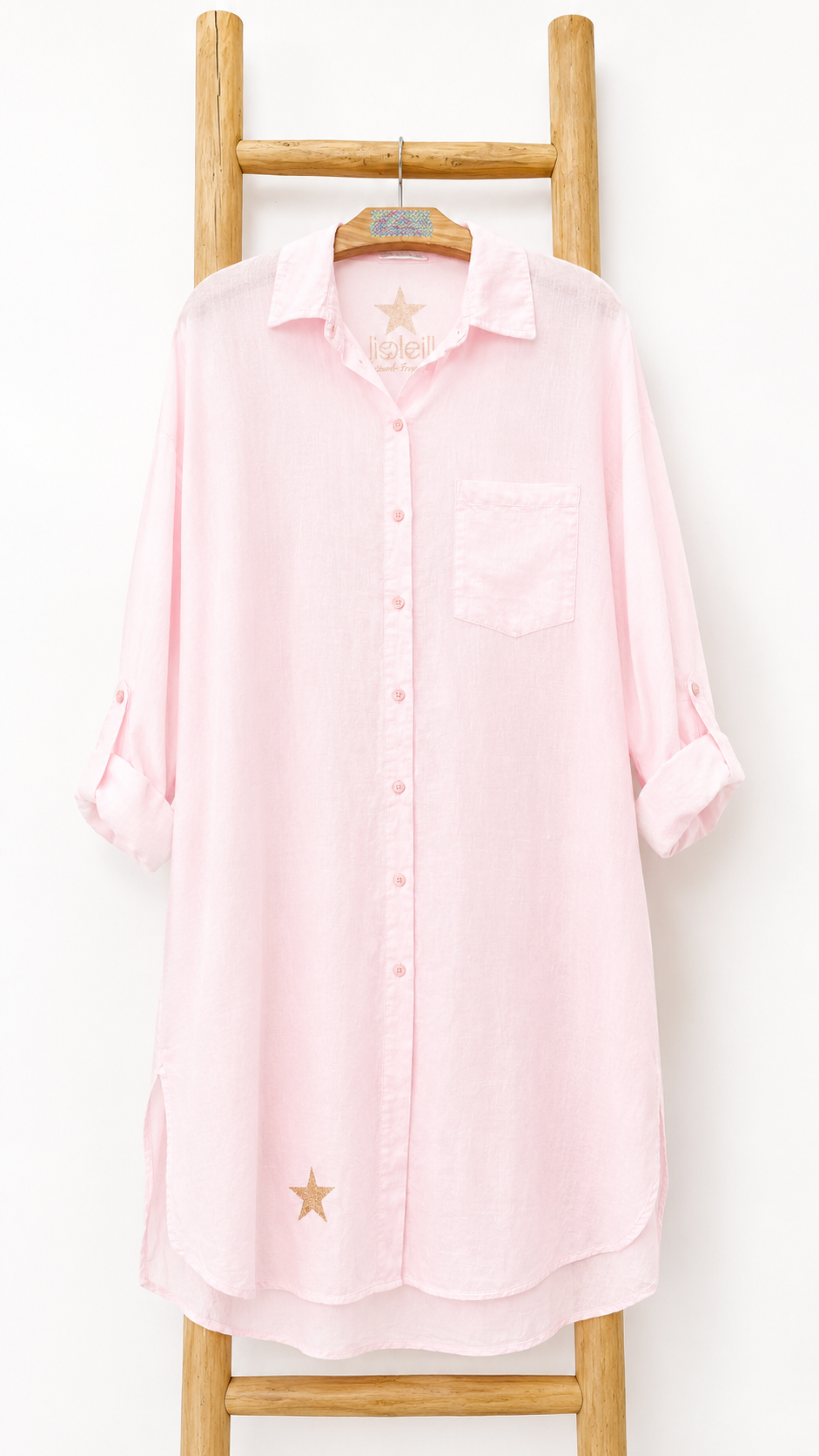Robe chemise longue voile de coton "Vole"