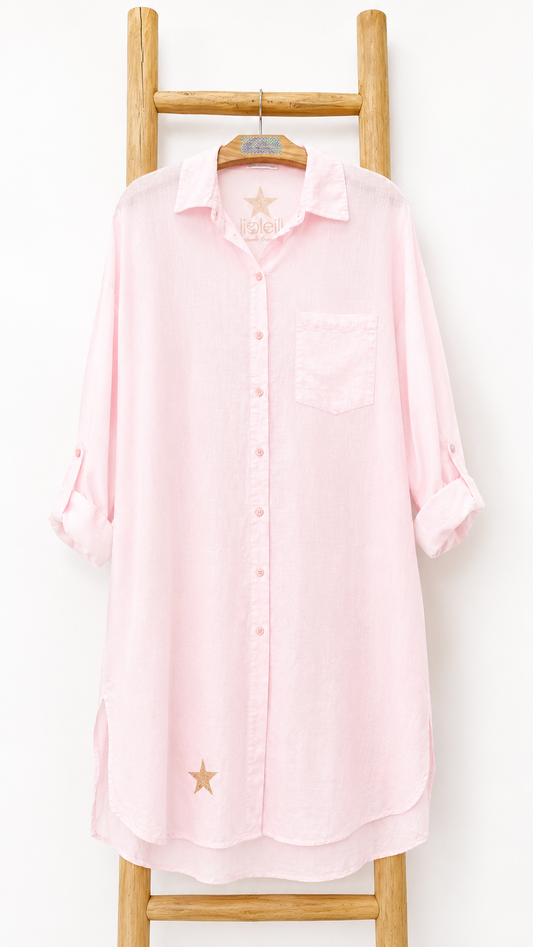 Robe chemise longue voile de coton "Vole"